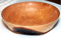 Decorative Two Gallon Fruit Bowl - Bradford Pear With Black Walnut Spline - Hand Crafted By Don Stevens  ** SEE DESCRPTION BELOW **