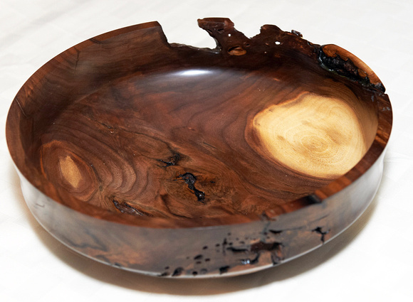 Decorative Baroque Bowl - Black Walnut - Hand Crafted By Don Stevens  ** SEE DESCRIPTION BELOW **